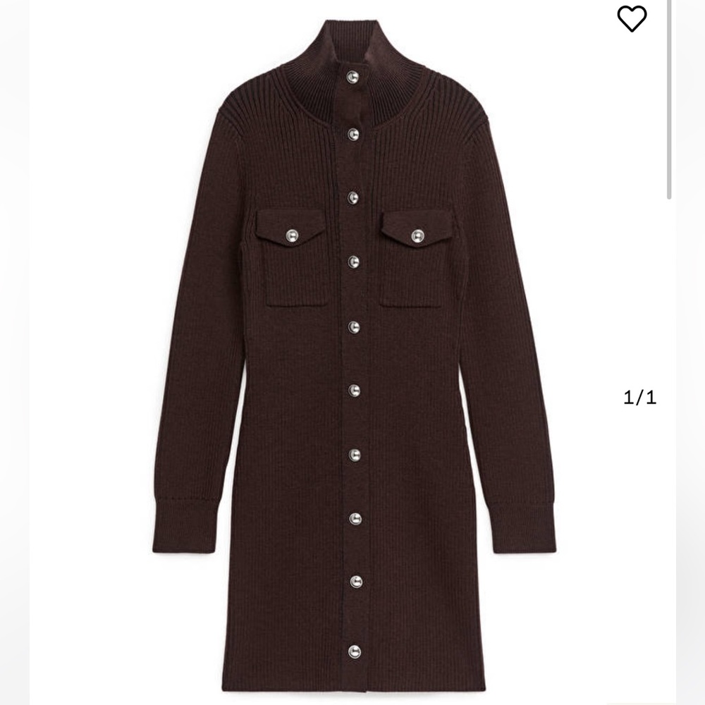 ARKET Wool dark brown dress - Size M